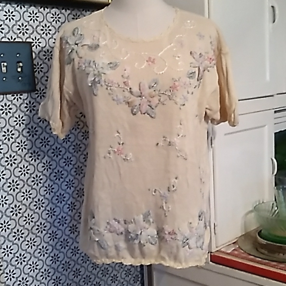 Vintage Bentley yellow sweater embroidery